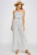 TUBE TOP W/SHIRRING PALAZZO ROMPER
