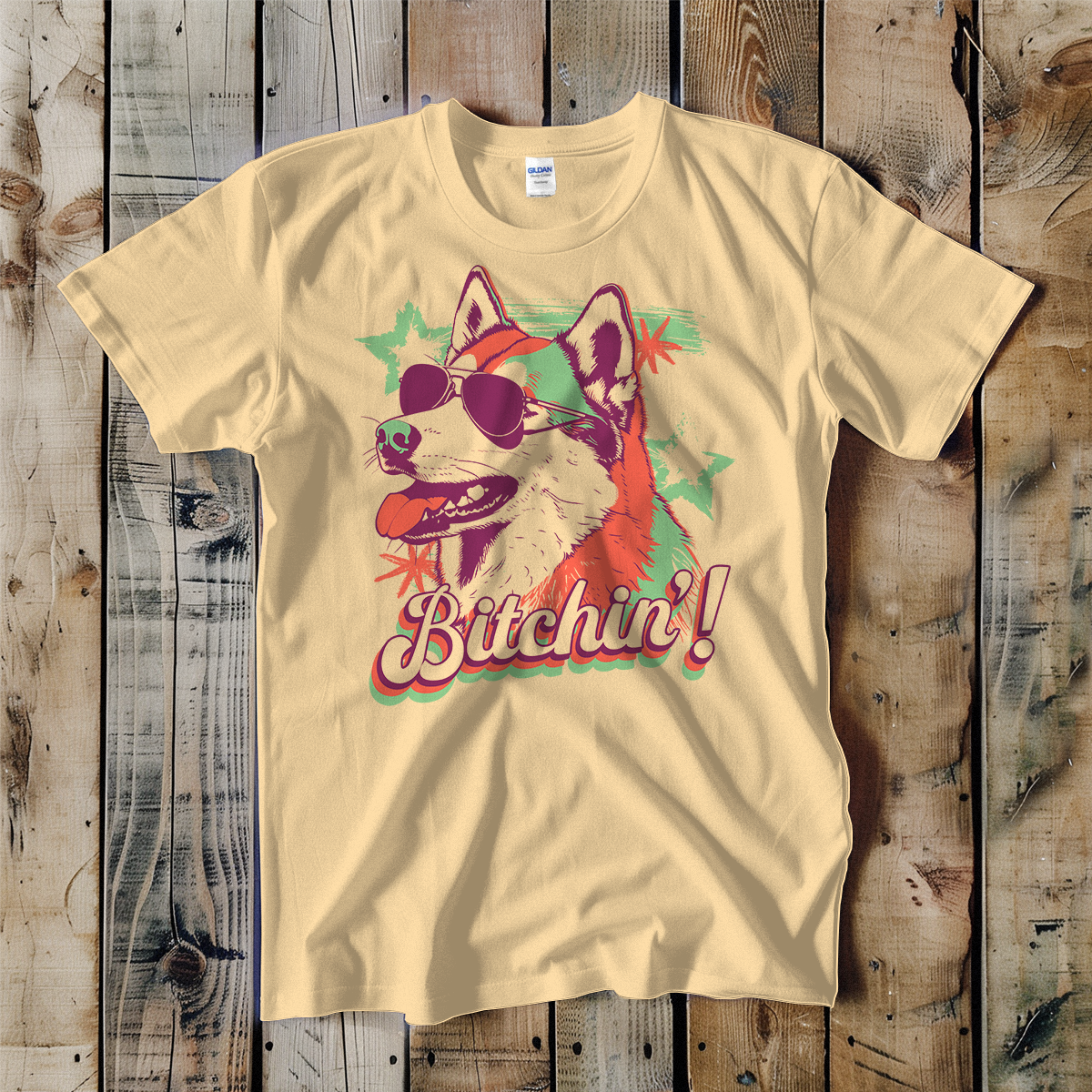 Bitchin Husky Rad Dog Unisex Tee
