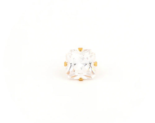 8x8mm CZ Princess Cut Stud G/P (Sensitive Ear)