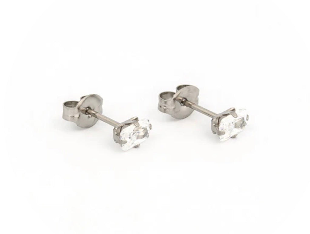 5x3mm CZ Stud S/S (Sensitive Ear)