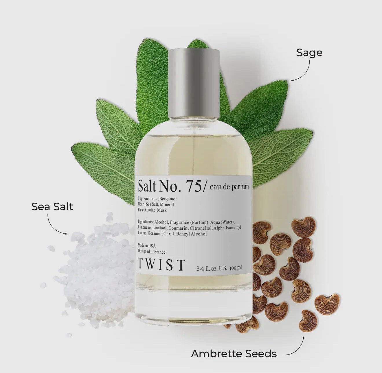 Salt No. 75 Eau de Parfum - Fresh Sage & Sea Salt | 3.4 oz