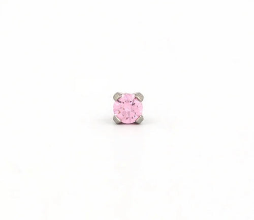 3mm Pink CZ Stud S/S (Sensitive Ear)