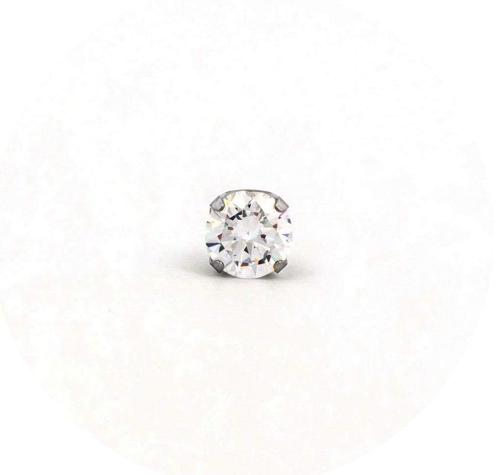 7mm CZ Stud S/S (Sensitive Ear)