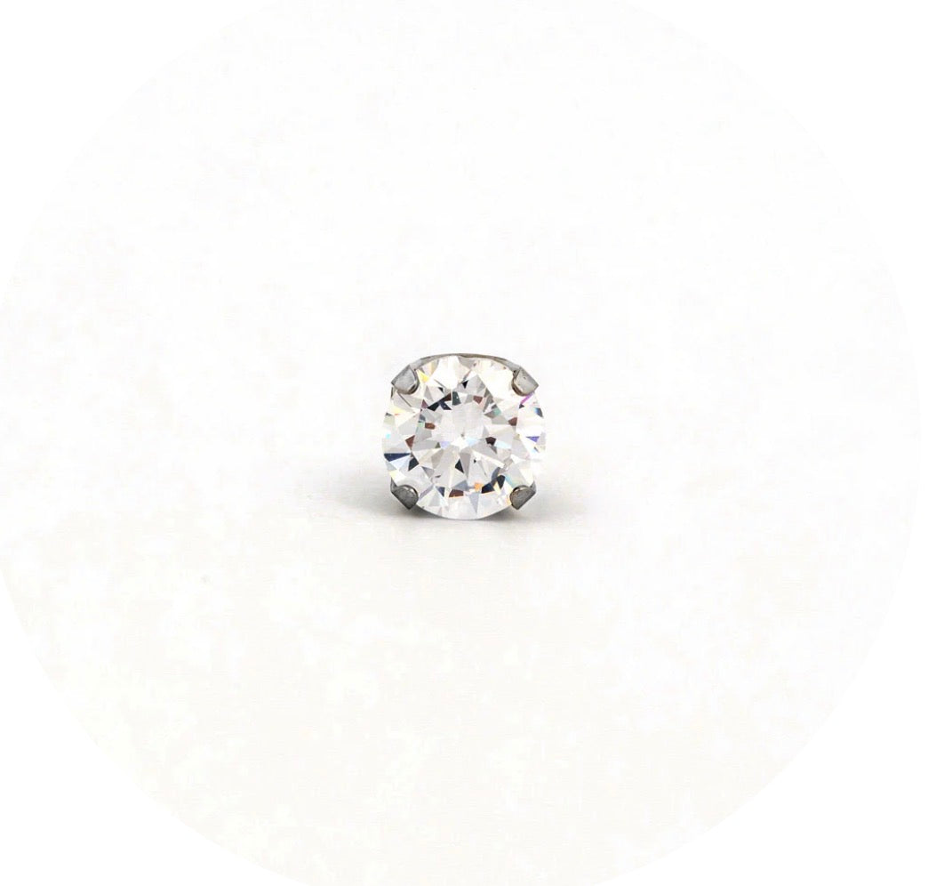 7mm CZ Stud S/S (Sensitive Ear)