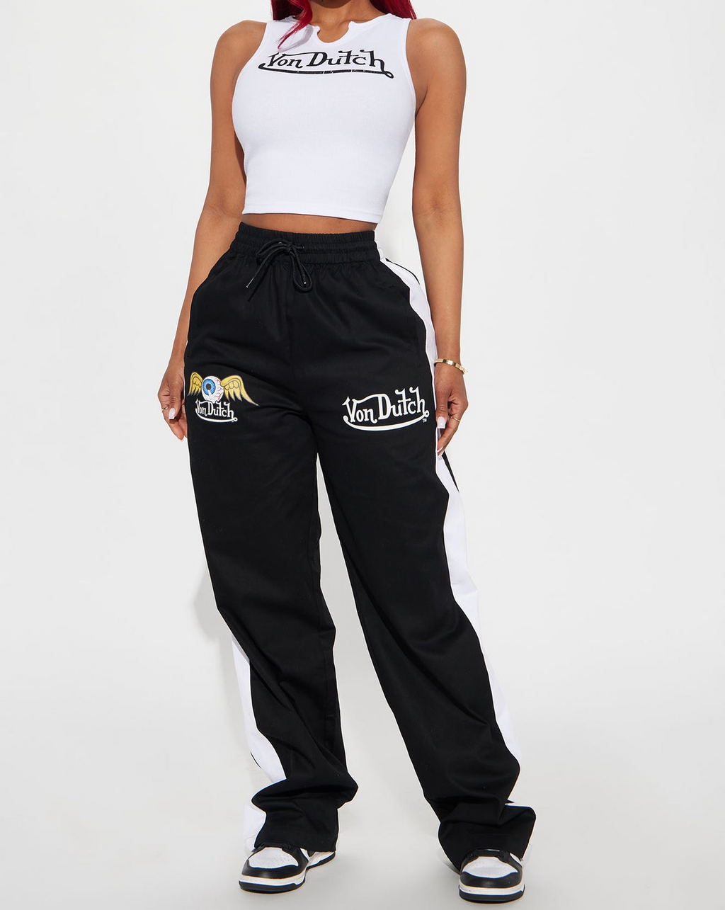 Von Dutch Ribbed Notch Neck Cropped Tank