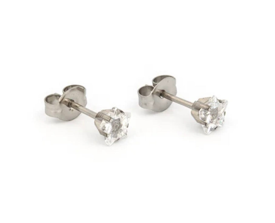 5mm CZ Star Tiffany Stud S/S (Sensitive Ear)