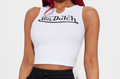 Von Dutch Ribbed Notch Neck Cropped Tank