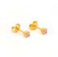 3mm Pink CZ Stud G/P (Sensitive Ear)