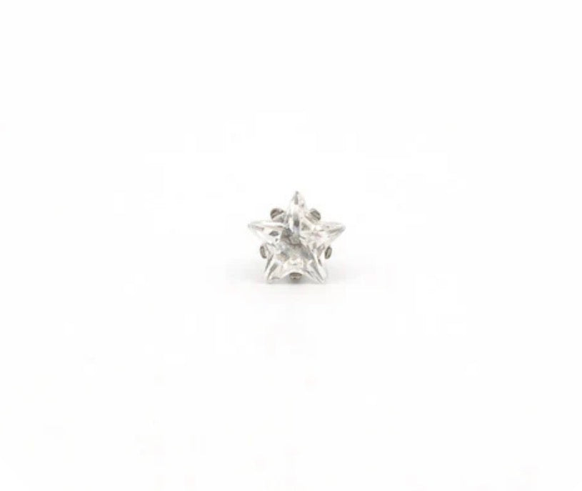 5mm CZ Star Tiffany Stud S/S (Sensitive Ear)