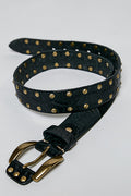 POL Black Genuine Leather Studded Belt
