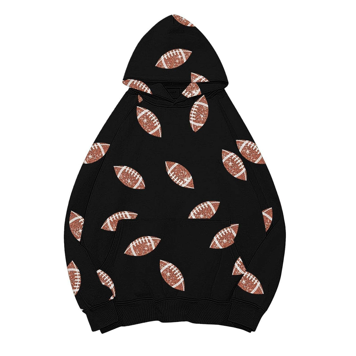 Game Day Rugby Football Print Hooded Sweatshirt