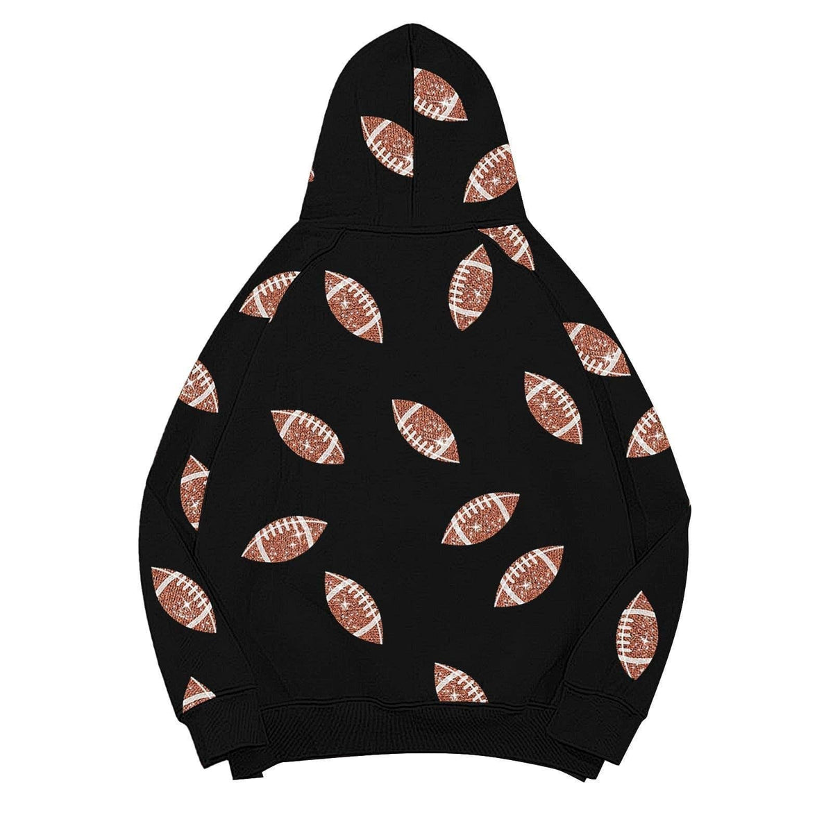 Game Day Rugby Football Print Hooded Sweatshirt