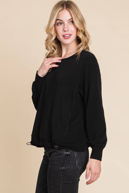 Plus Size Solid French Terry Top