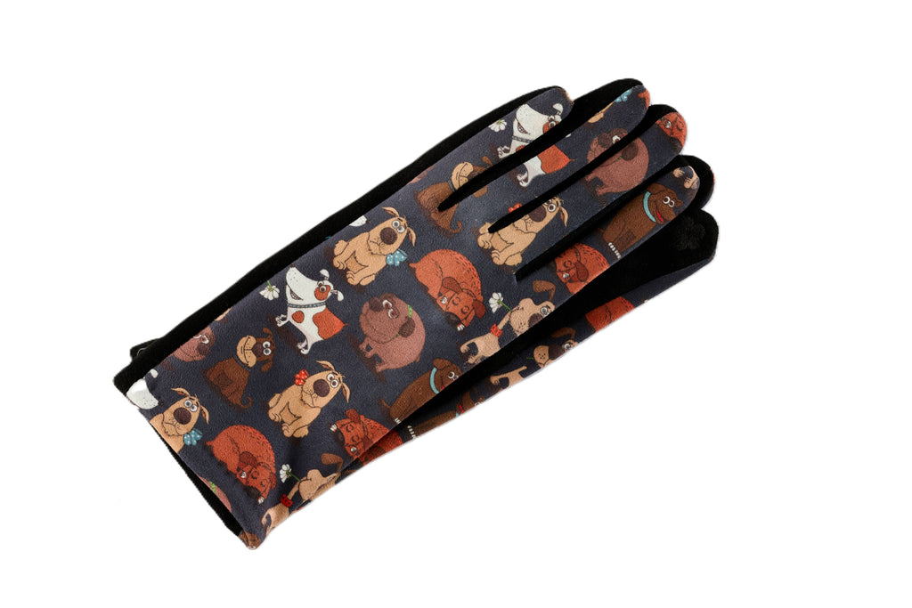 Dog Pattern Fleece Lined Gloves