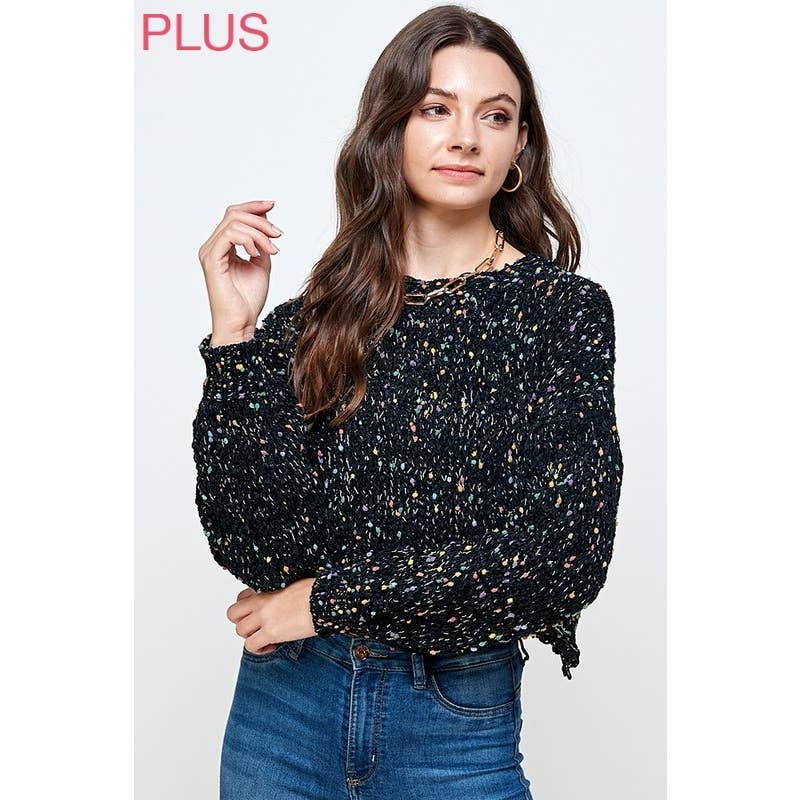 PLUS CHENILLE POPCORN SPECKLES DISTRESSED CROP SWE