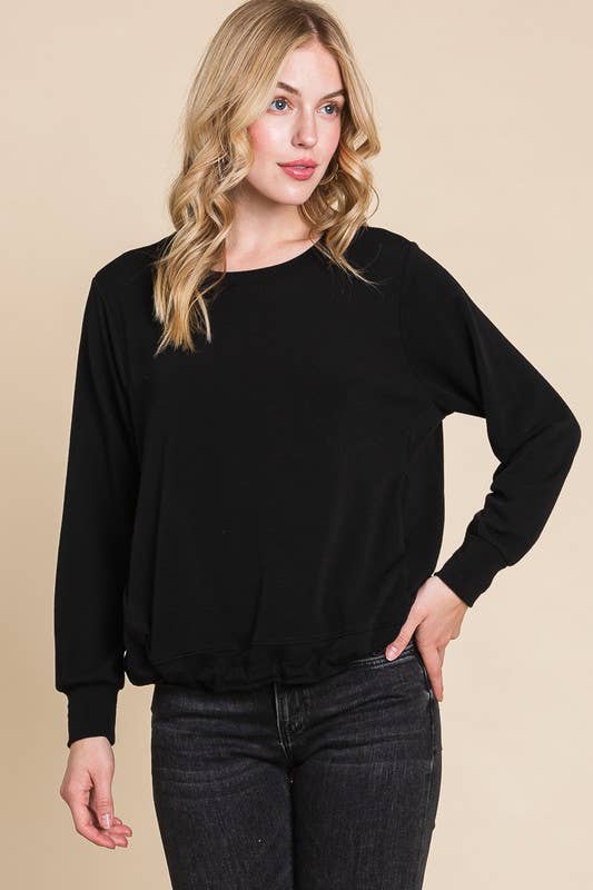 Plus Size Solid French Terry Top