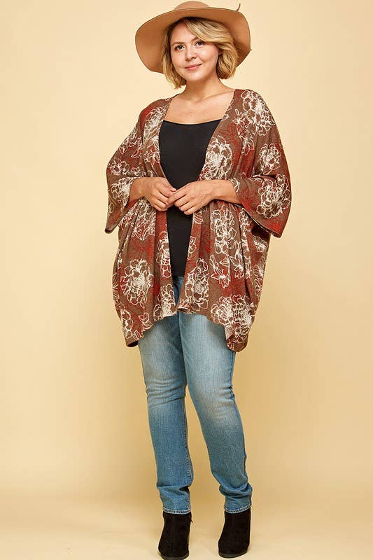Floral One Size Knit Cardigan
