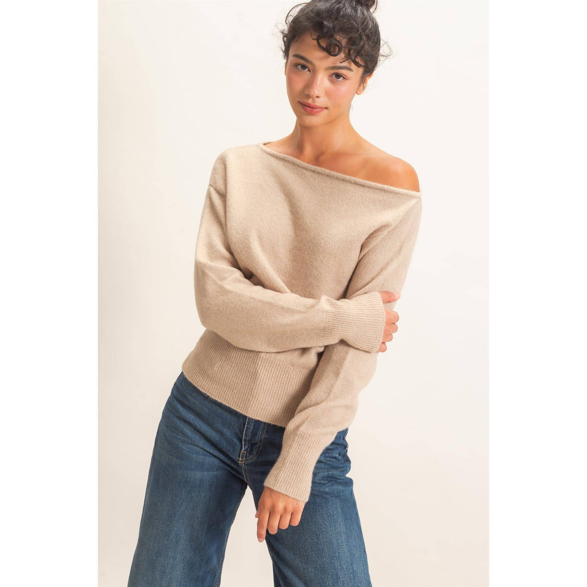 Off The Shoulder Sweater Top