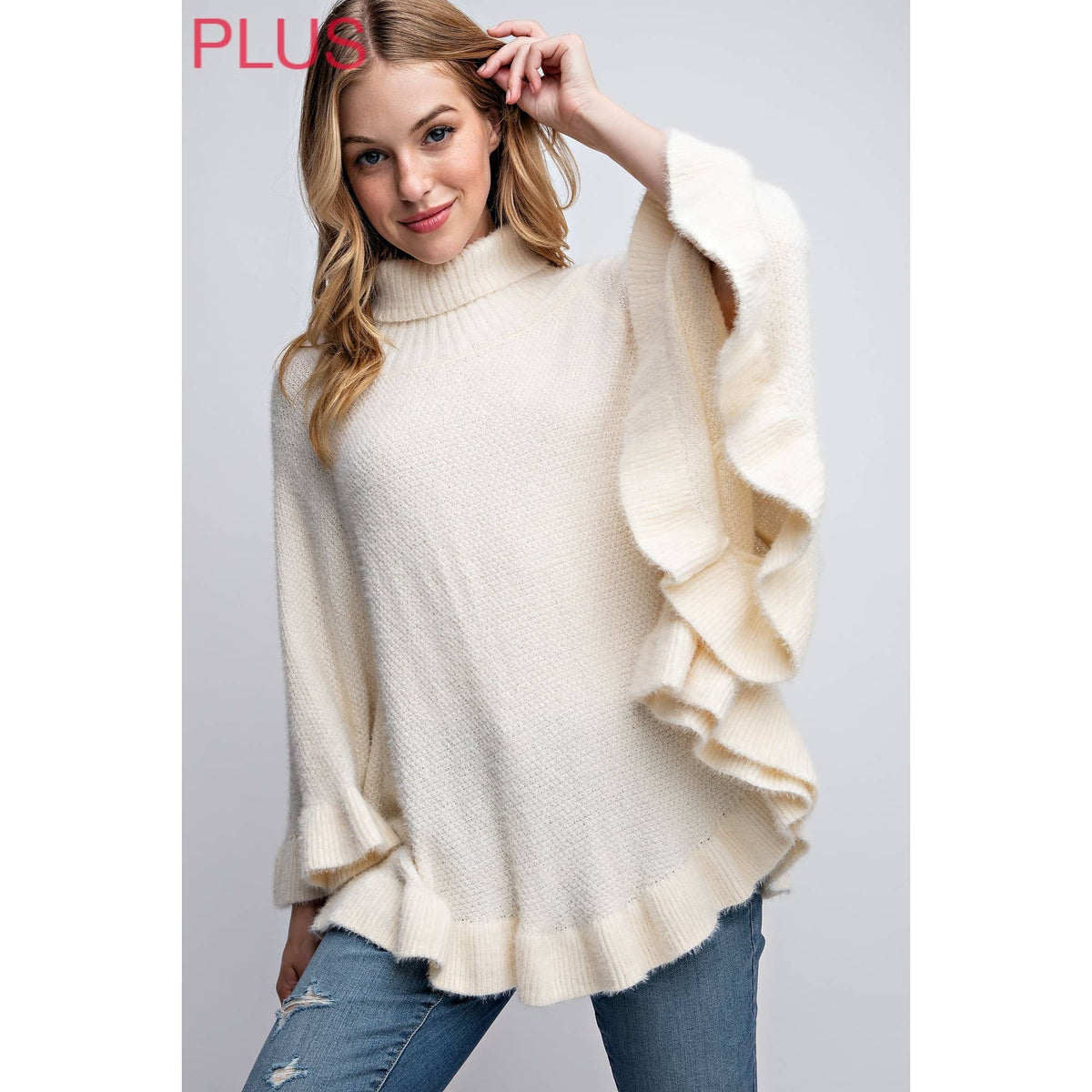 PLUS PONCHO SWEATER